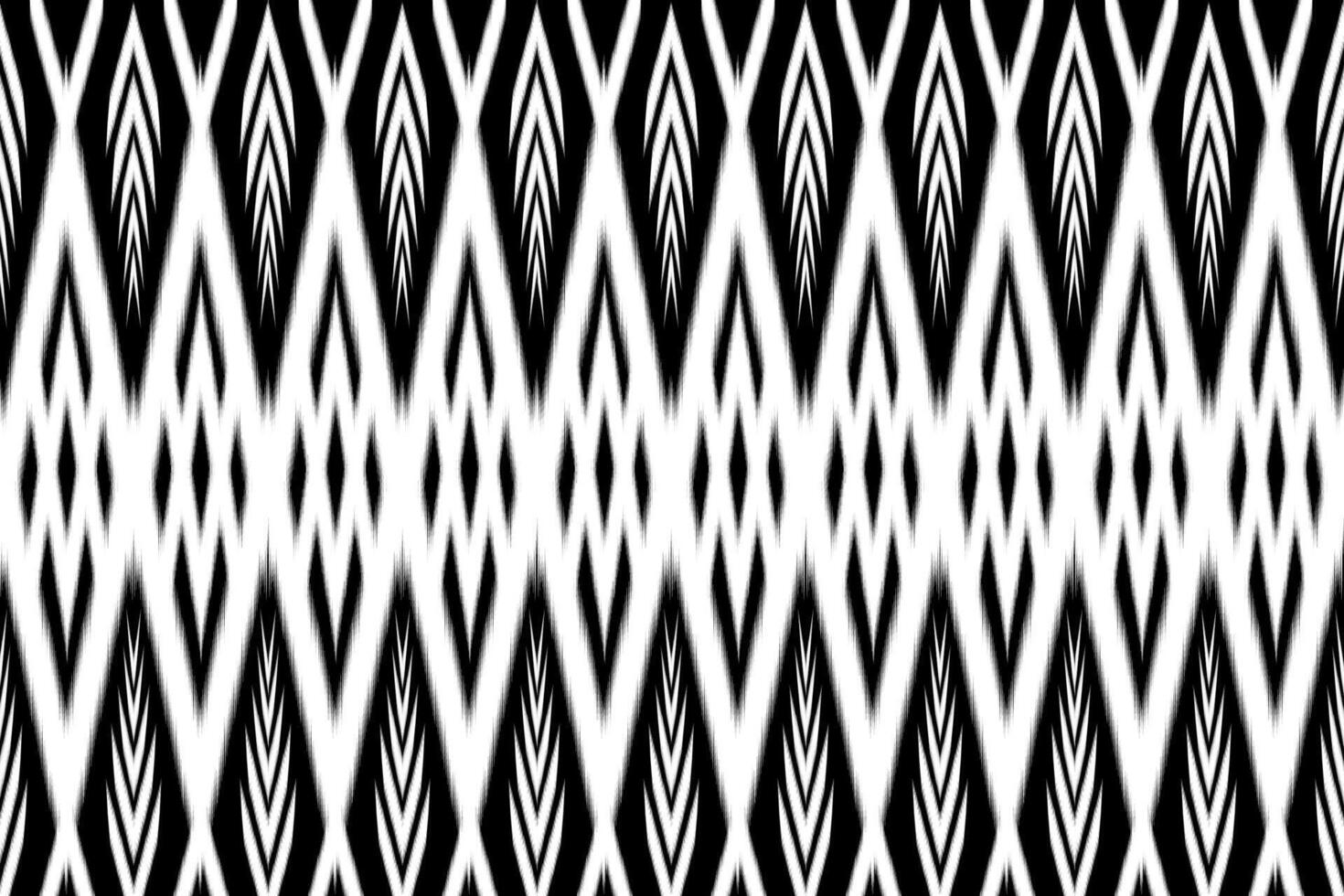 Black and White color Geometric ethnic oriental pattern traditional Design. ikat Style. vector