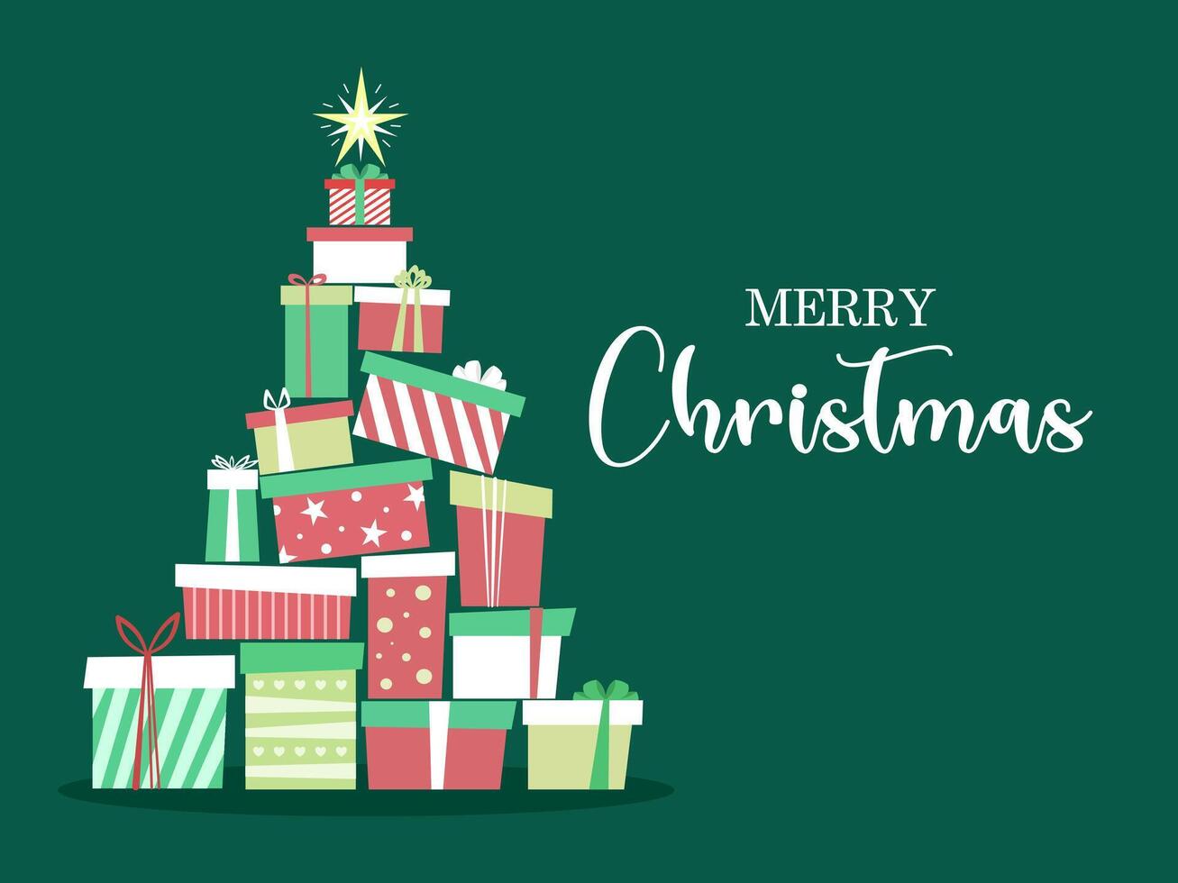 Christmas and New Year greeting banners. Winter Trendy illustration with Christmas decorative elements and typography design. vector