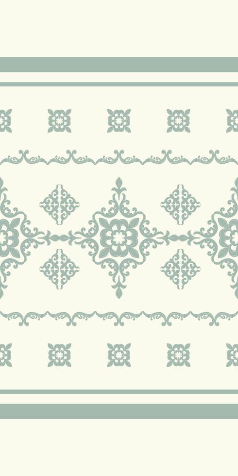 Exquisite Royal Silver Grey Tone. Embroidery on Beige Cream Background. Seamless Pattern Design. Classy Chic and Rich Handcraft, Silk, kilim, wedding, invitation card, Persians, Roman, carpet, Bandana vector