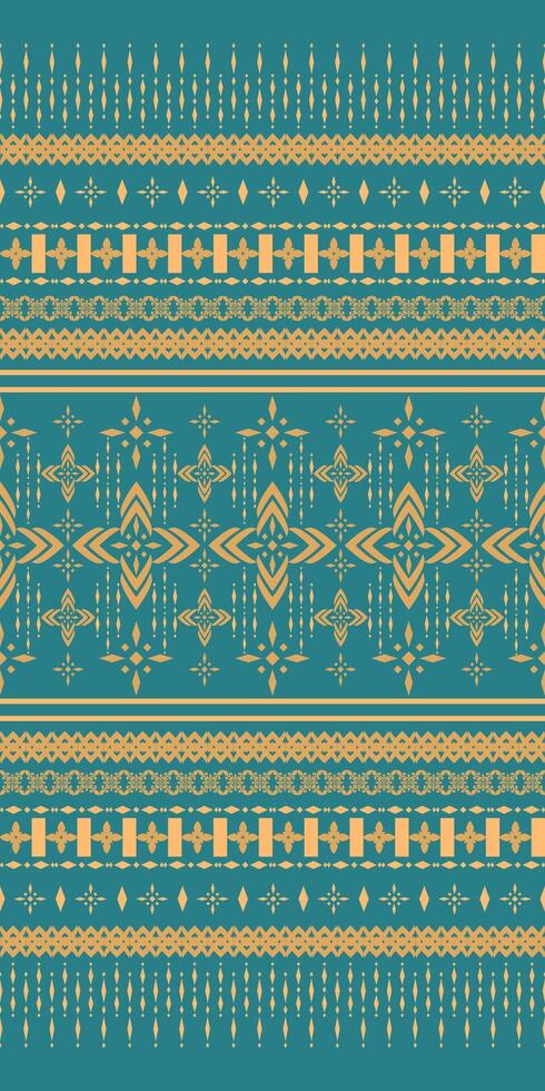 Elegant Geometric Scroll Ornament Golden Silk Weaves Embroidery on Dark Green Background. Seamless Pattern illusttration Design for Luxury Work, Fabric, carpet, wrapping, hand-draw, men's wear vector