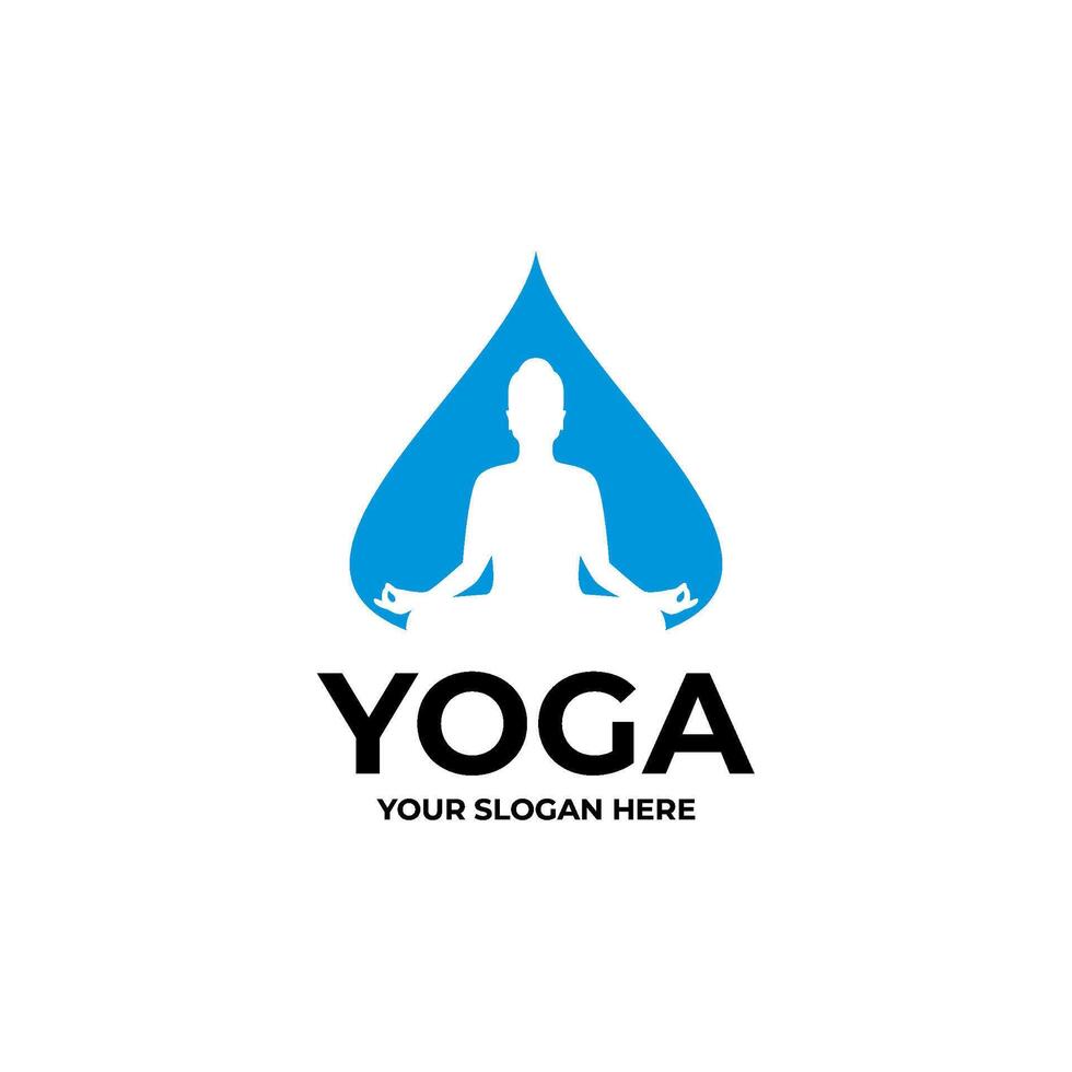 yoga silhouette logo template vector