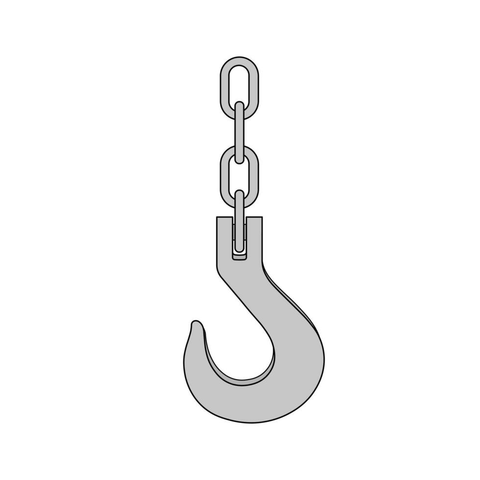 kids drawing illustration steel hook cartoon isolated vector