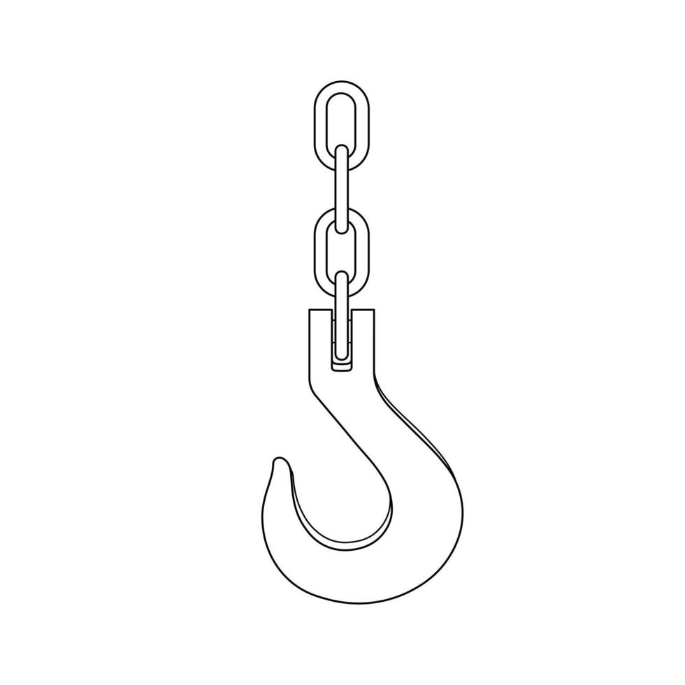 Hand drawn kids drawing illustration steel hook cartoon isolated vector
