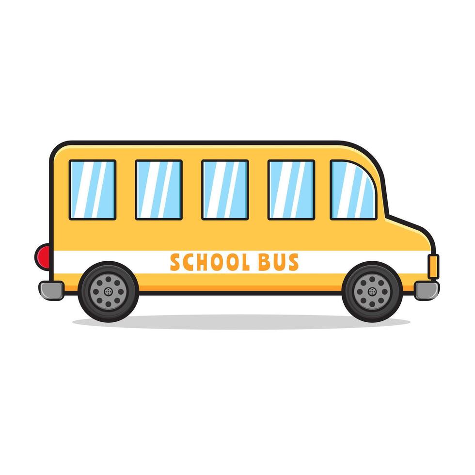 Cartoon yellow school bus illustration vector