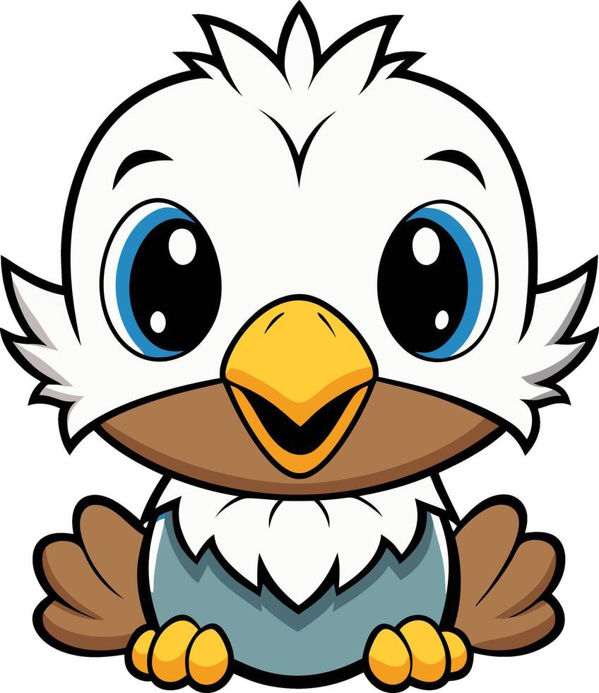 Cartoon baby eagle vector