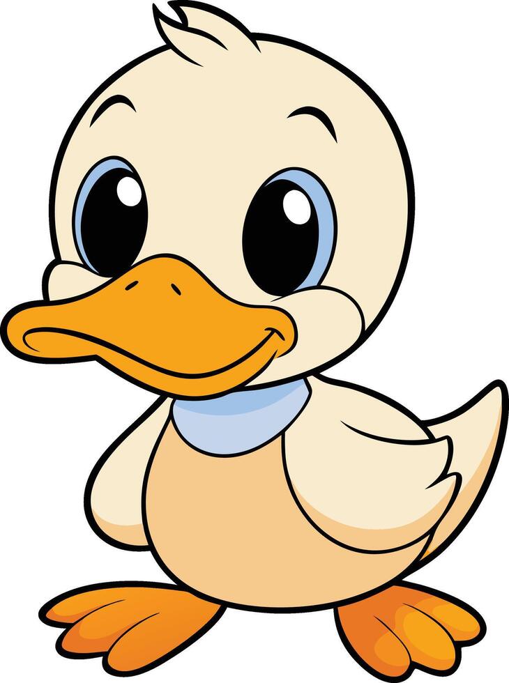 Cute duck clipart vector