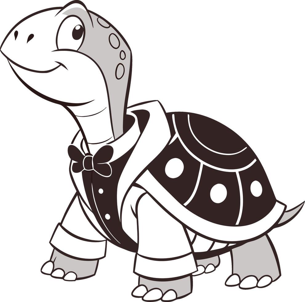 A cartoon turtle wearing a suit and tie vector