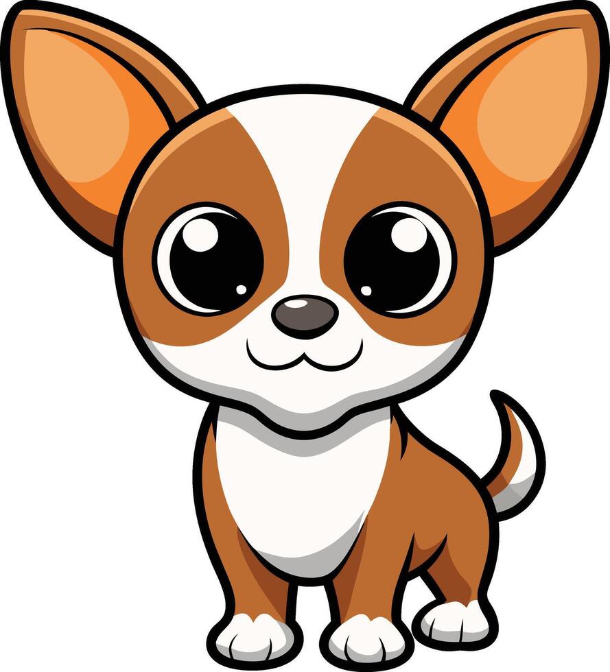 A cartoon chihuahua dog with big eyes vector
