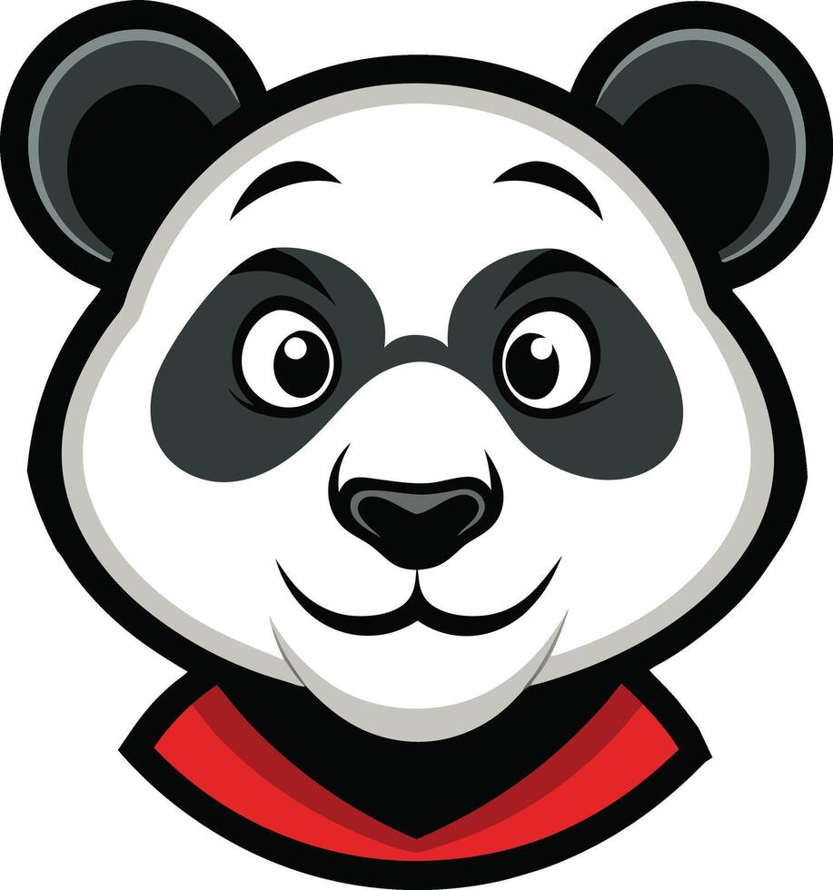 A cartoon panda bear with a red scarf vector