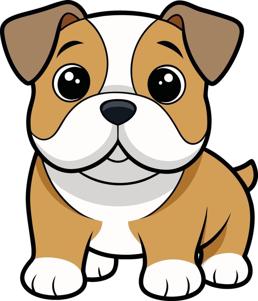 A cartoon dog with big eyes and a white collar vector