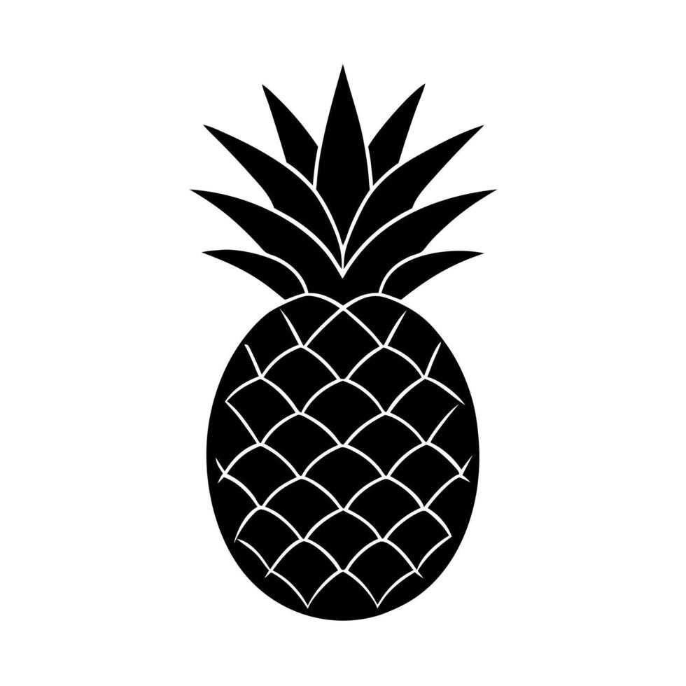 Pineapple Silhouette Fruit black color vector