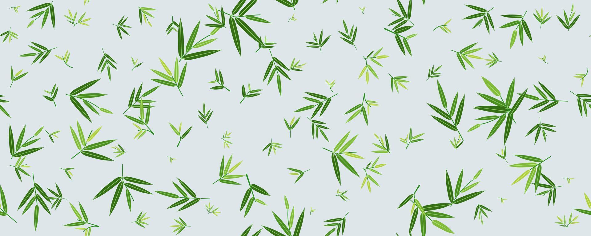 Tropical green bamboo leaf seamless pattern modern. Leaves textile background vector