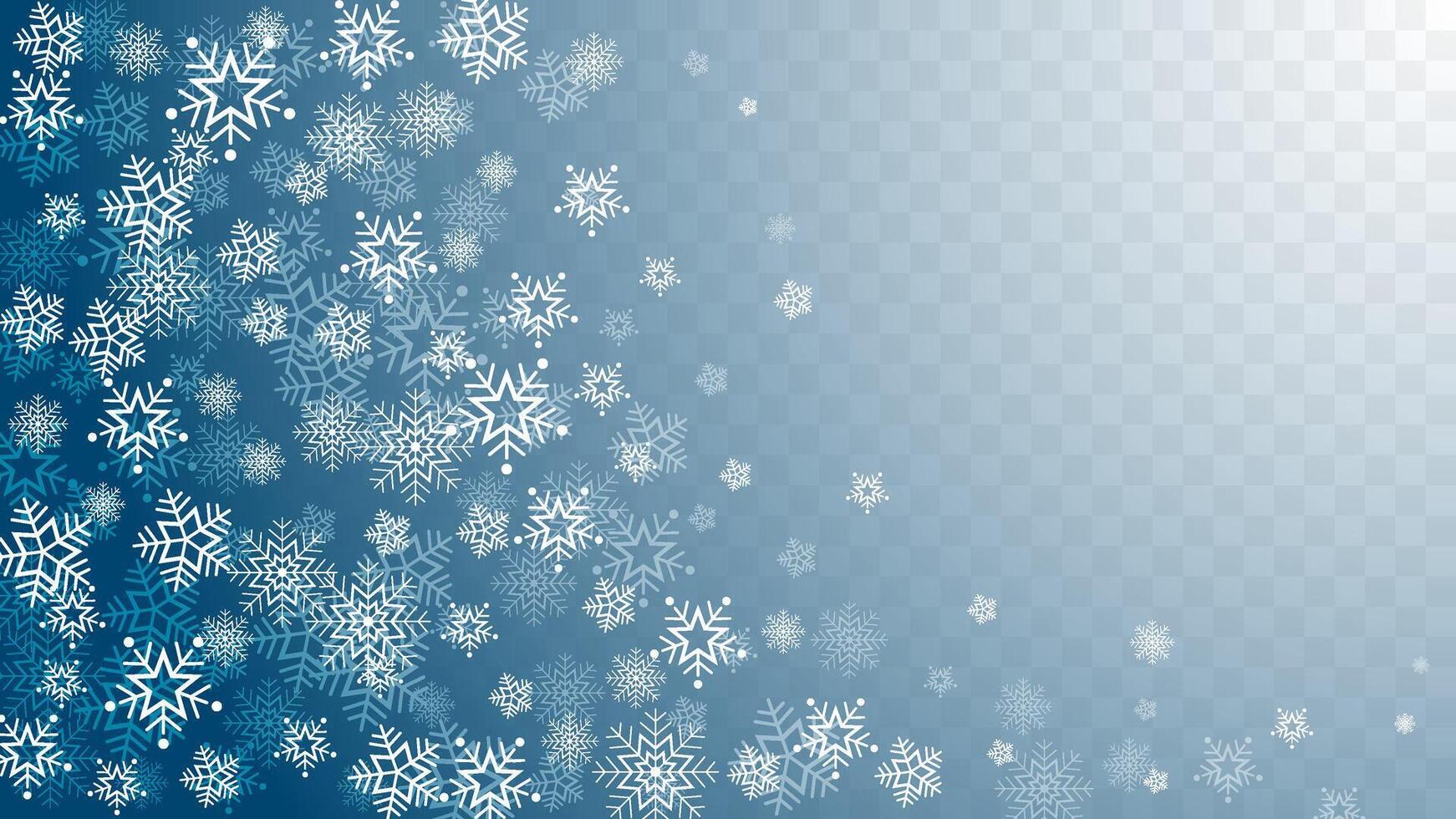 Merry Christmas and happy new year winter background with white snowflakes, natural wonders snowfall vector