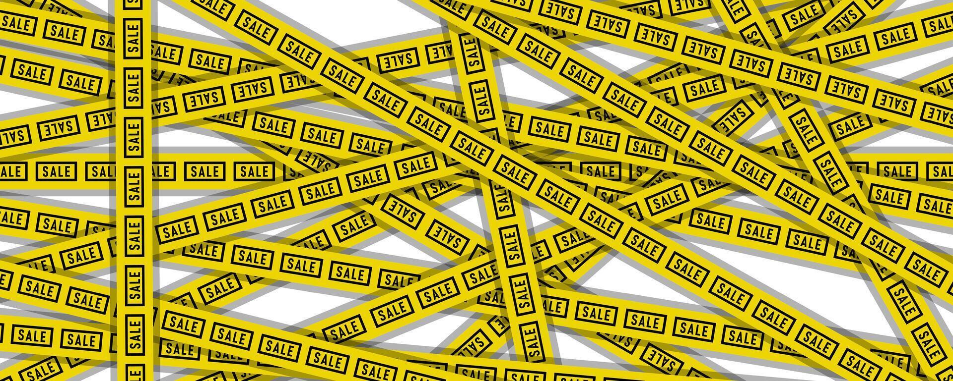 sale cross line. Black Friday advertising illustration. Attention zone. Warning line border. Horizontal line with abstract, sale, limited time promotion, special offer vector