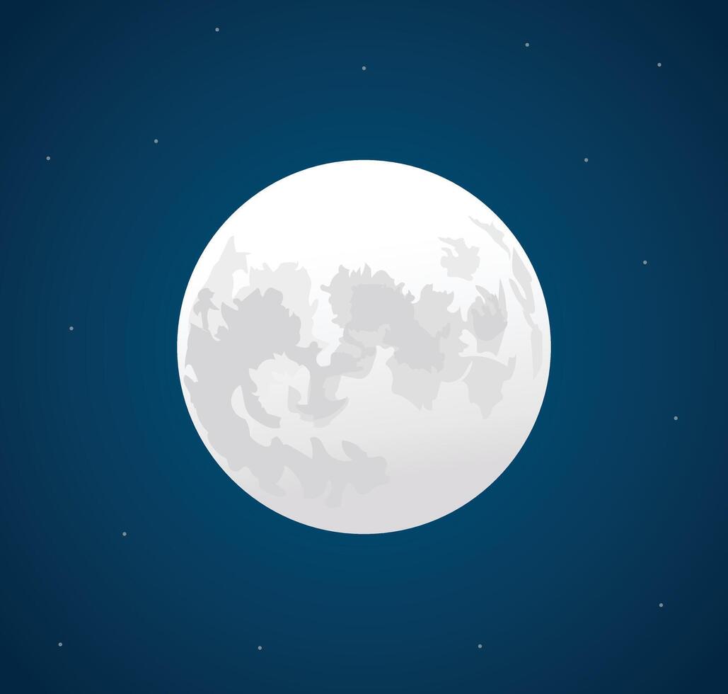 The Moon illustration isolated on dark background vector