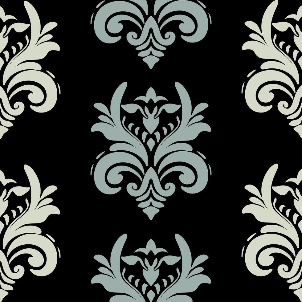 Damask seamless pattern. Traditional ornament. Classic oriental background. Repeated designs for wallpaper, branding, web design, invitations, blankets, bedspreads. vector