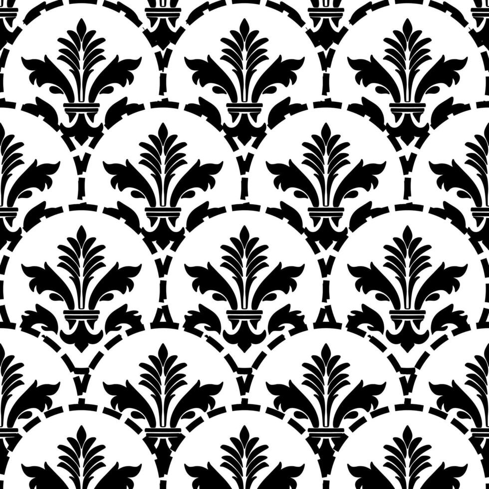classic damask seamless pattern, illustration for elegant textile design. vector