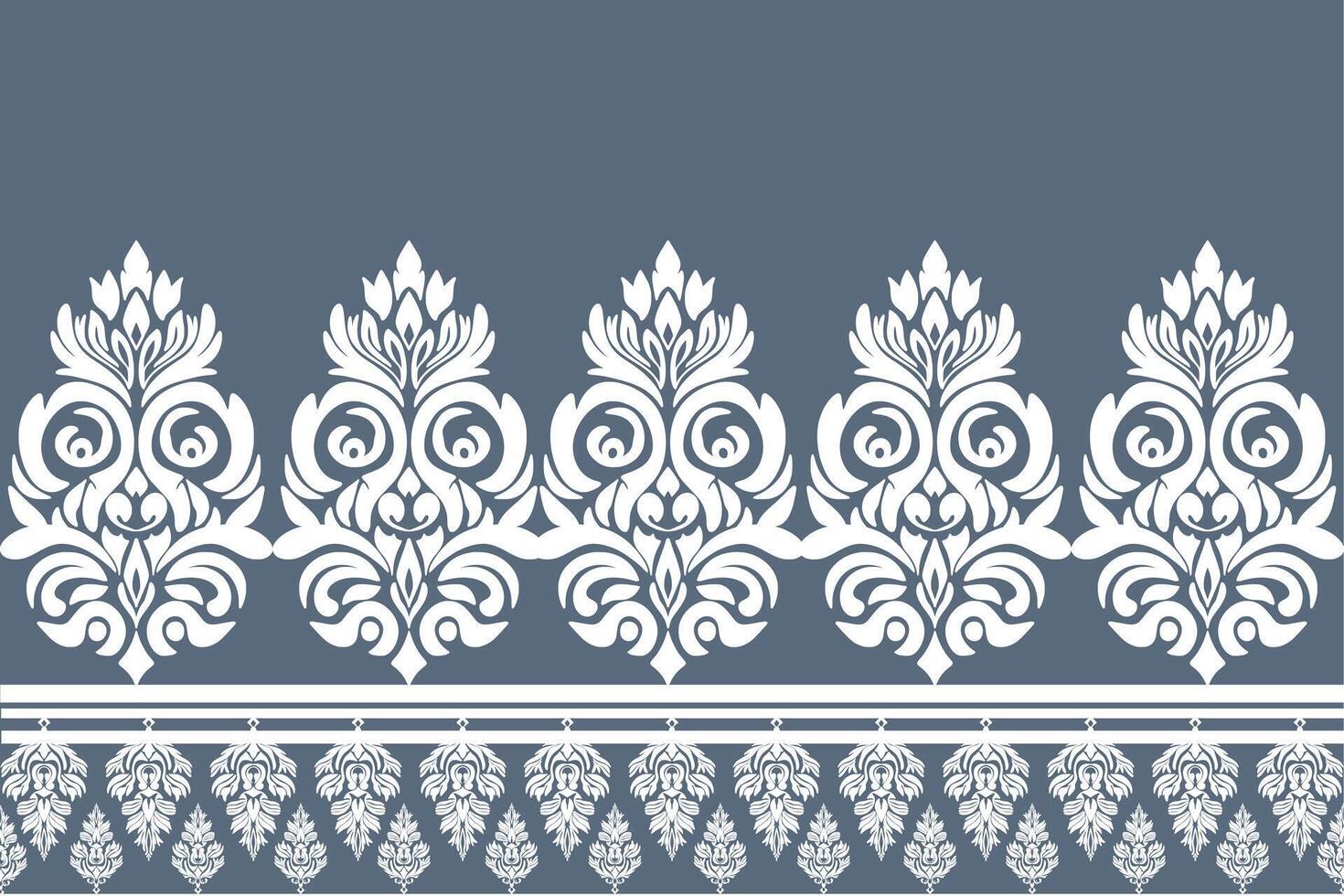 classic Seamless border with damask ornament. illustration for design. illustration for elegant textile design. vector