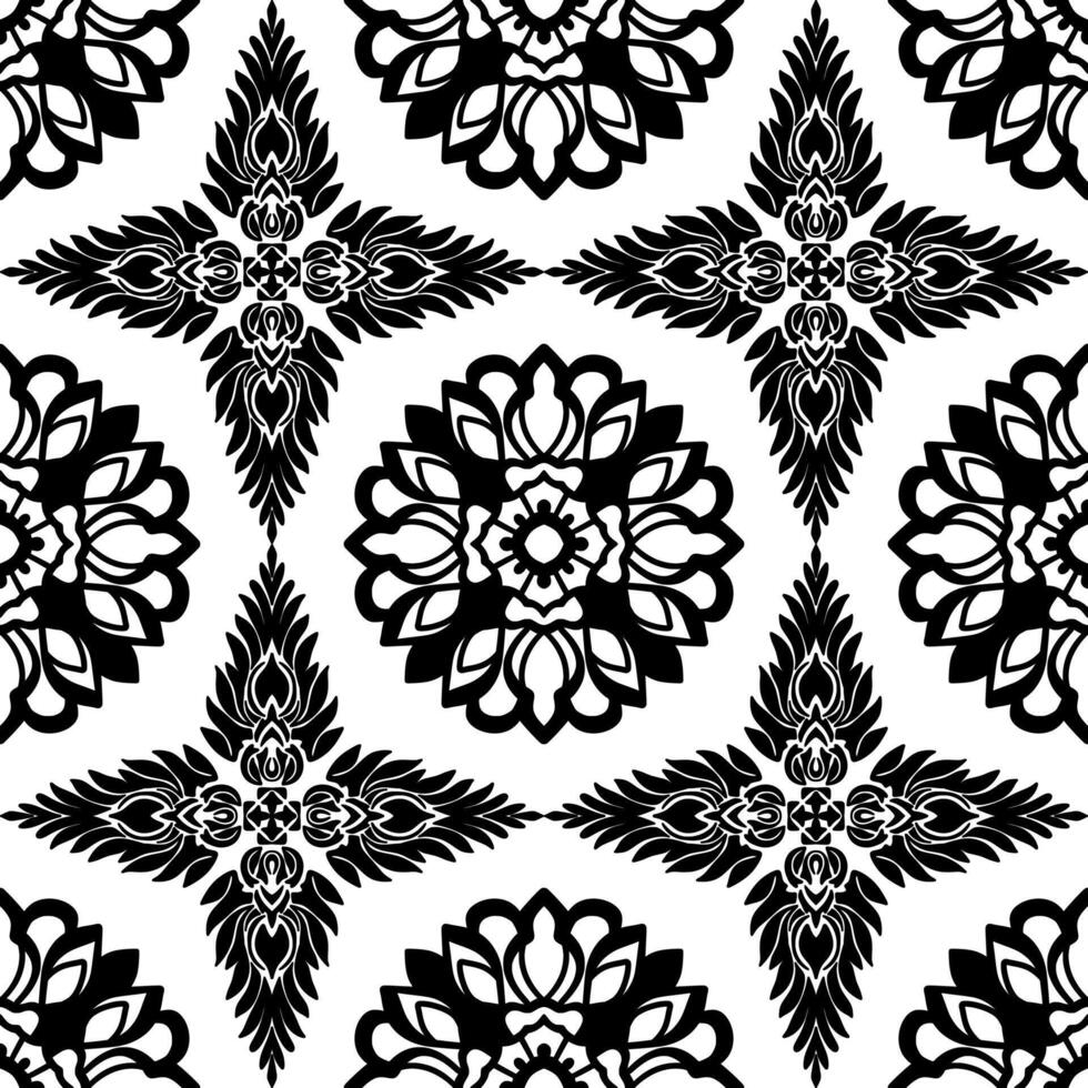 Seamless pattern in black and white colors. illustration. illustration for elegant textile design. vector