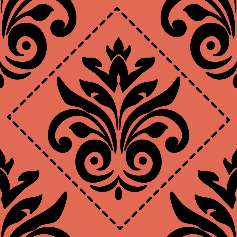 Damask seamless pattern. Fine traditional ornament with oriental elements. Repeated designs for wallpaper, branding, web design, invitations, blankets, bedspreads. vector