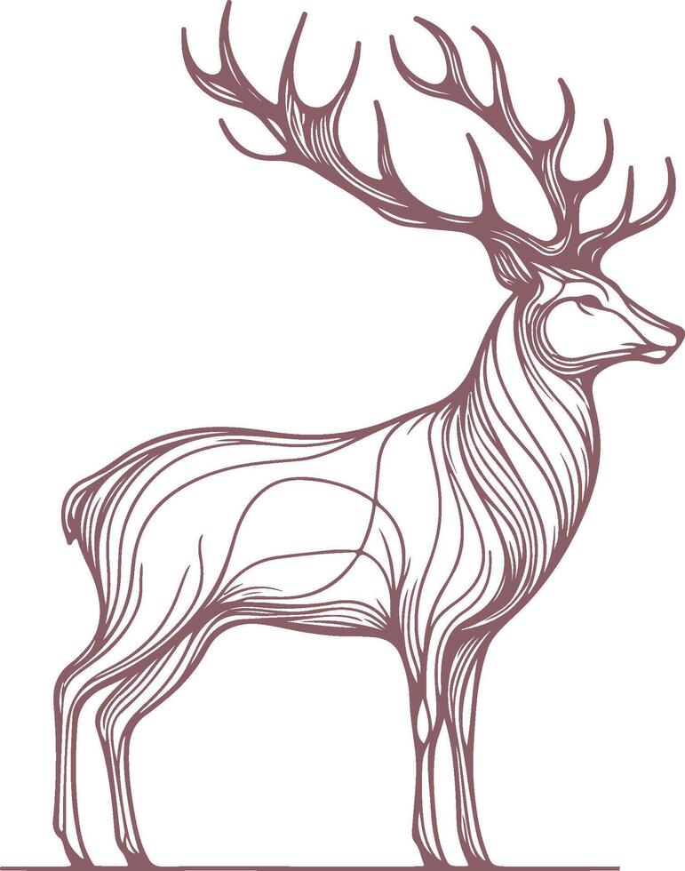 Elegant Deer Line Art for Eco-Friendly and Nature Inspired Designs vector