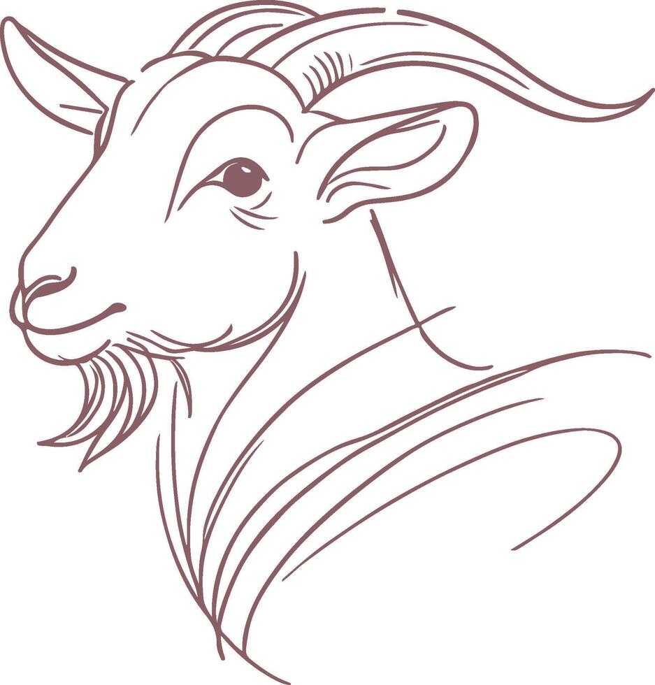 Premium Goat Line Art for Logos, Illustrations, and Digital Designs vector