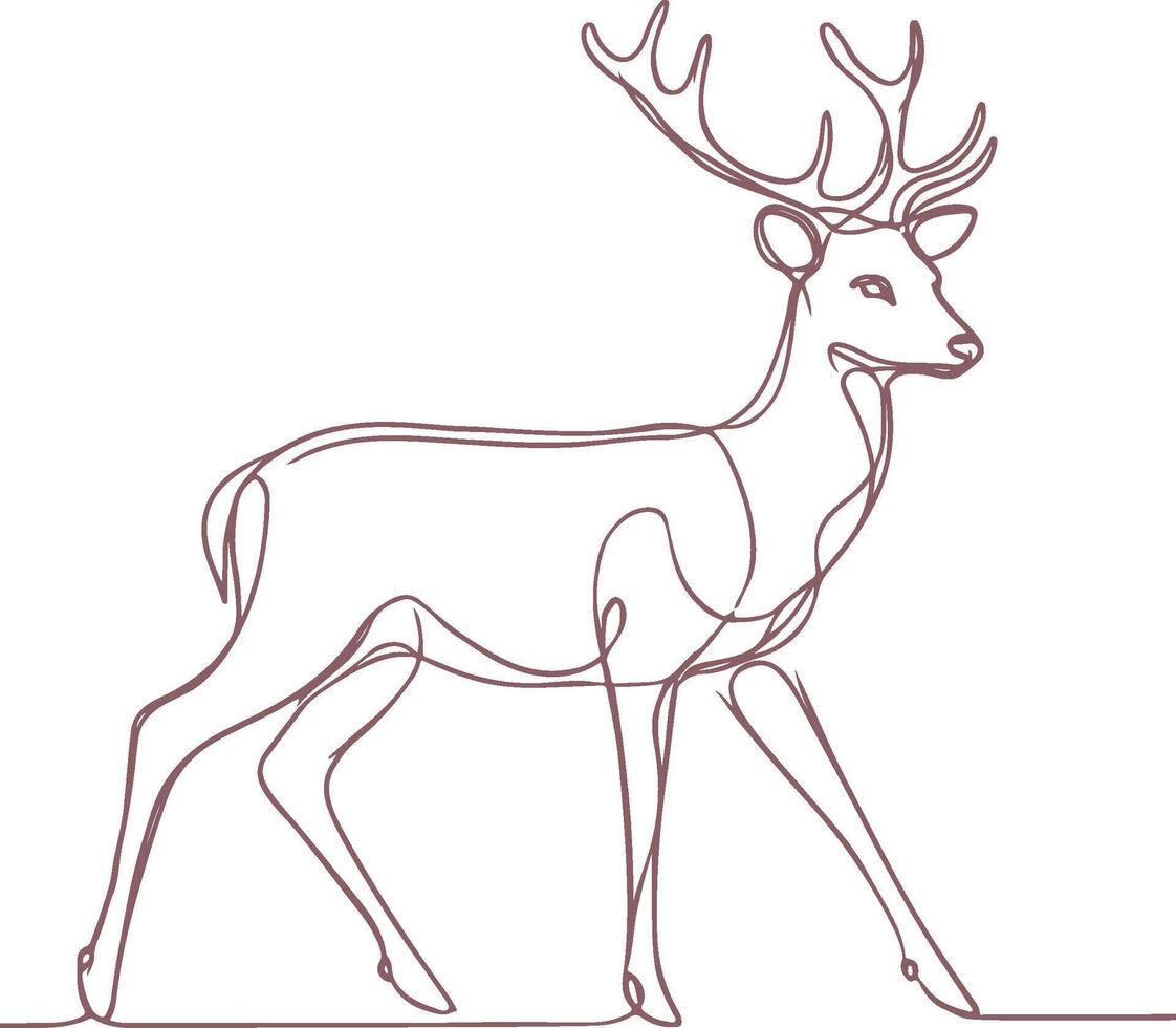 Minimalist Deer Line Art for Nature and Wildlife Designs vector