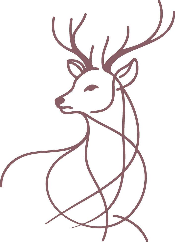 Contemporary Deer Line Art for Nature and Wildlife Enthusiasts vector