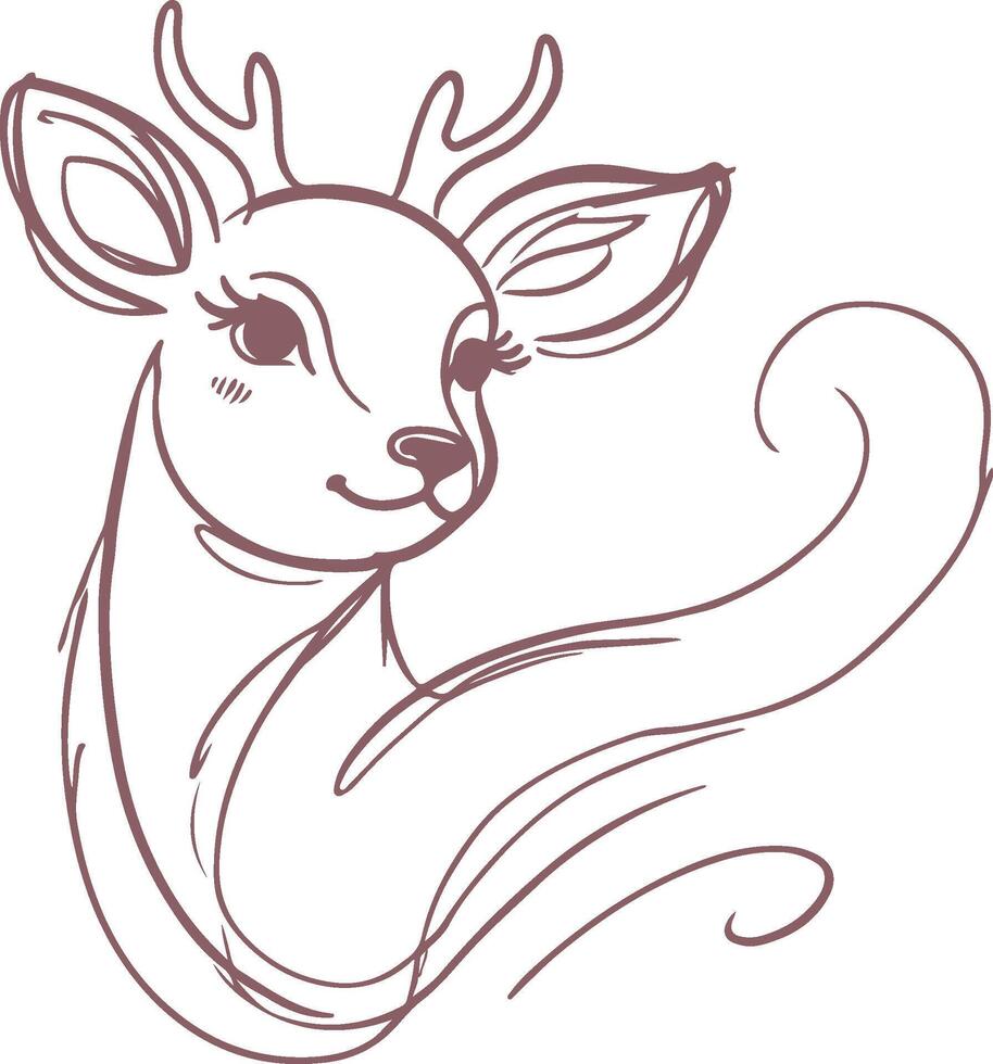 Elegant Deer Line Art Design for Nature and Wildlife Lovers vector