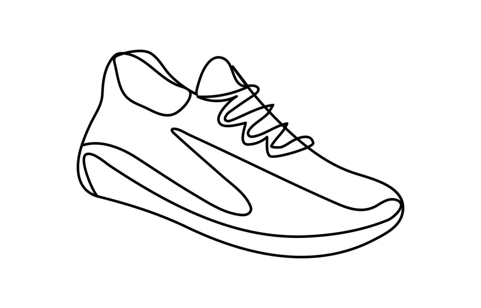 continuous line art drawing of shoes vector