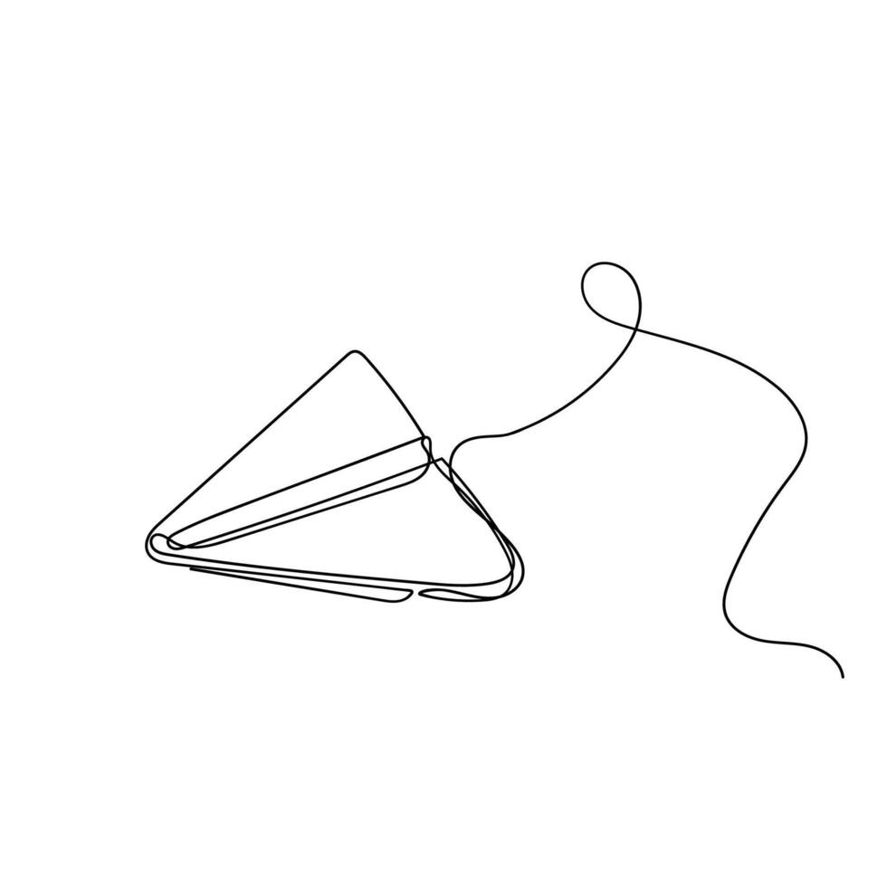a line drawing of a paper airplane with a string vector