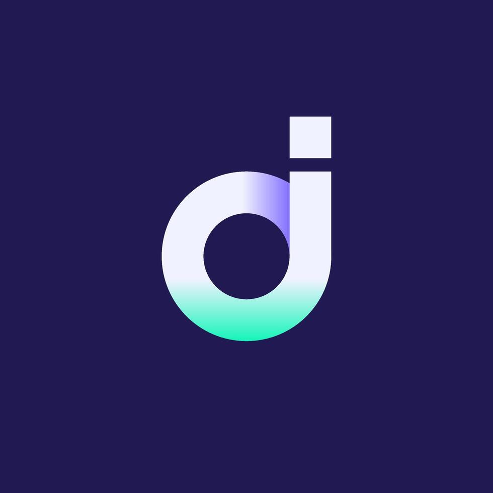Artificial Intelligence logo design with AI letters in cool style and multicolored gradient. Minimalistic modern business style. vector