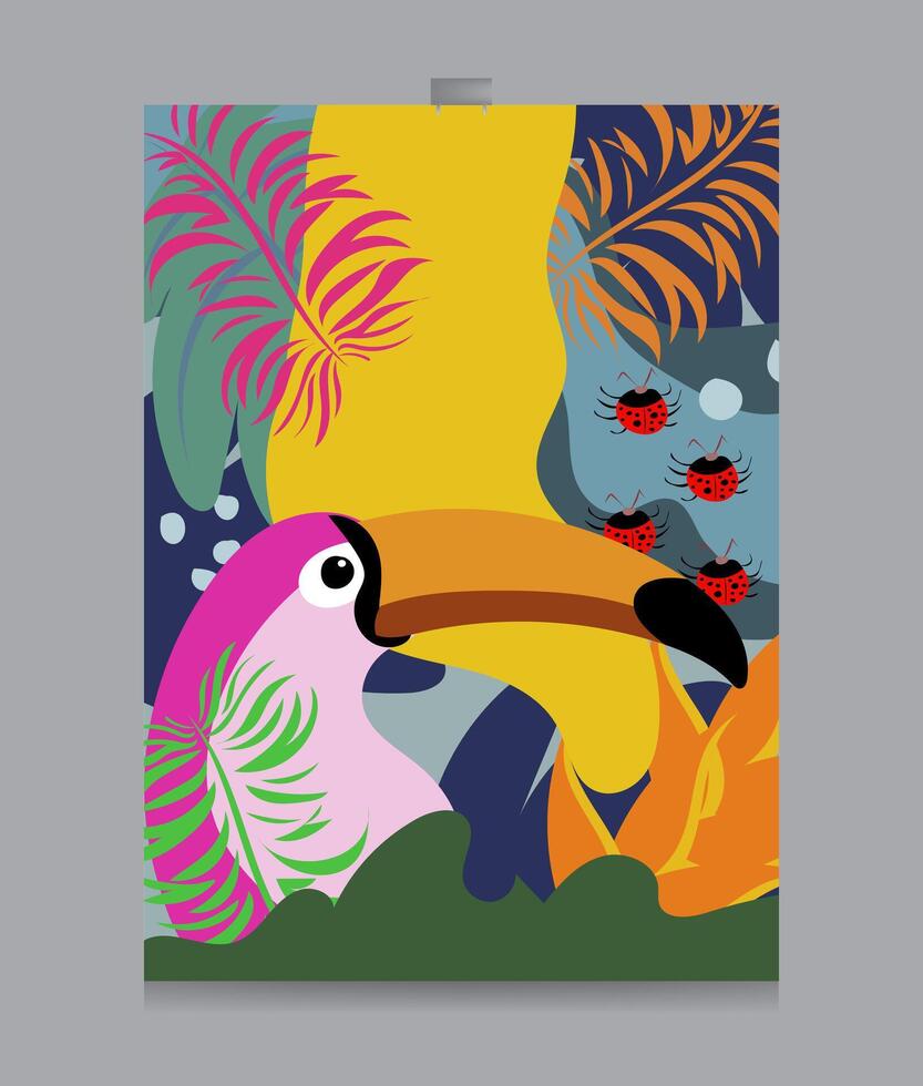 nature flat illustration design for background, banner, poster, template, flyer, brochure, card, etc vector