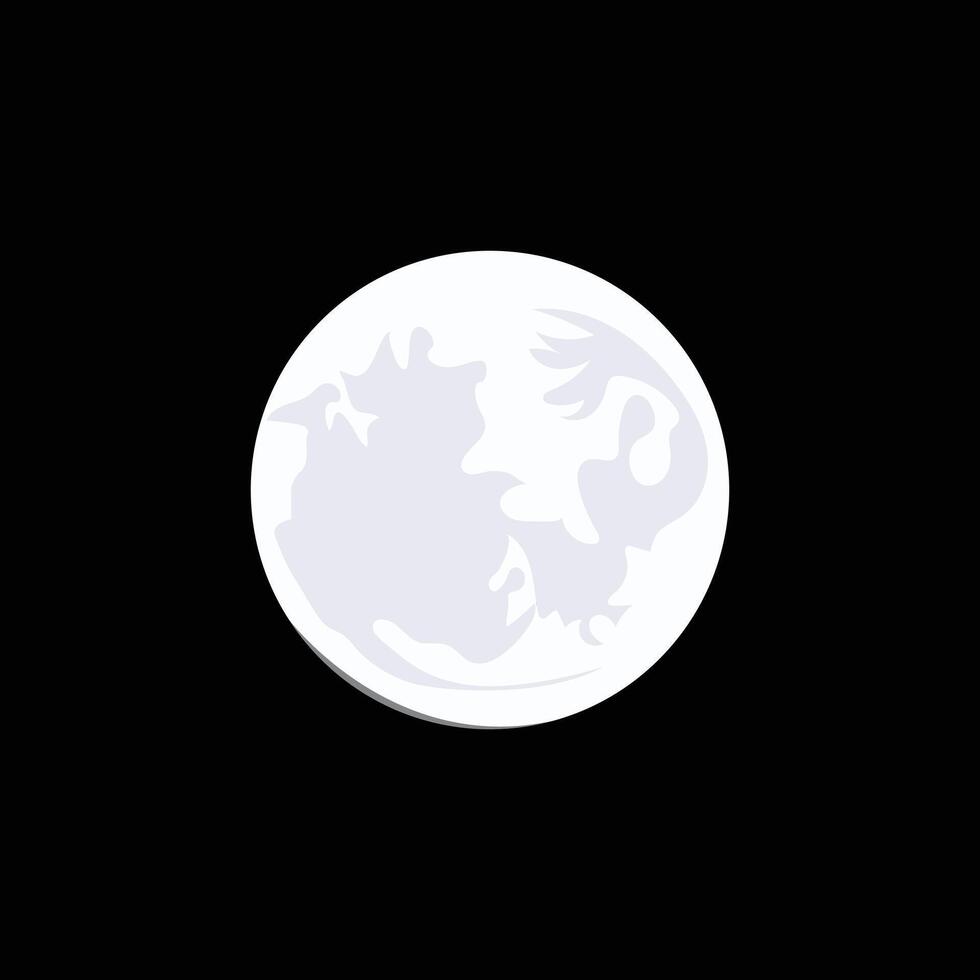Full moon realistic illustration vector