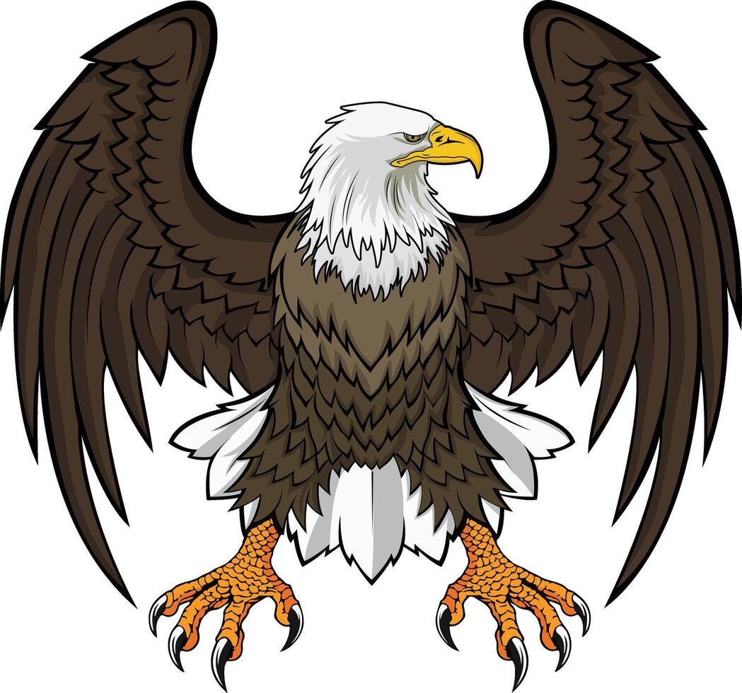 American bald Eagle Mascot isolated on a white background illustration vector