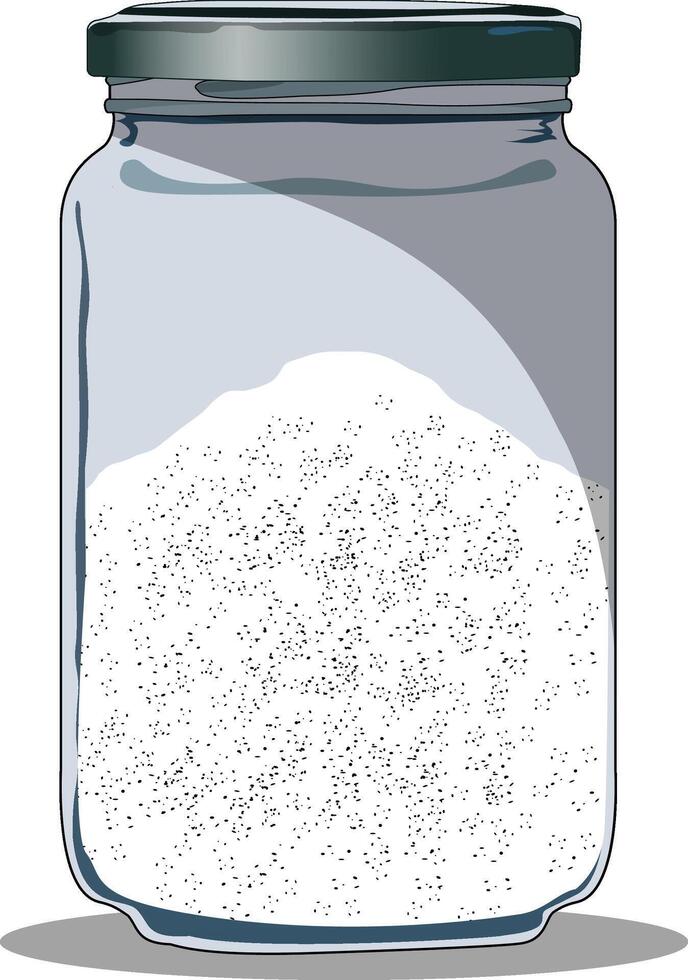 Sugar jar isolated on white background realistic illustration vector