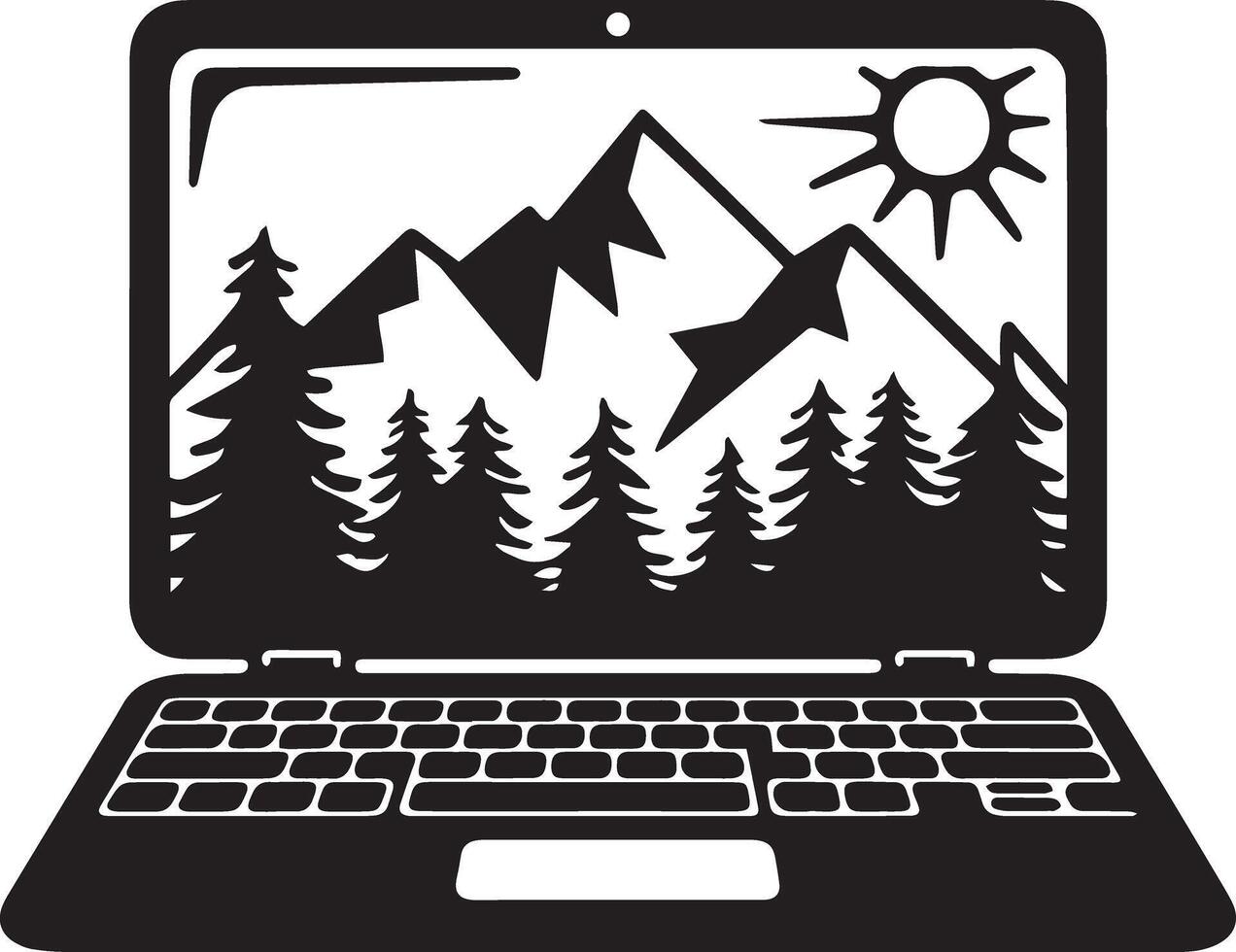Laptop Icon Outline for Creative Designs vector