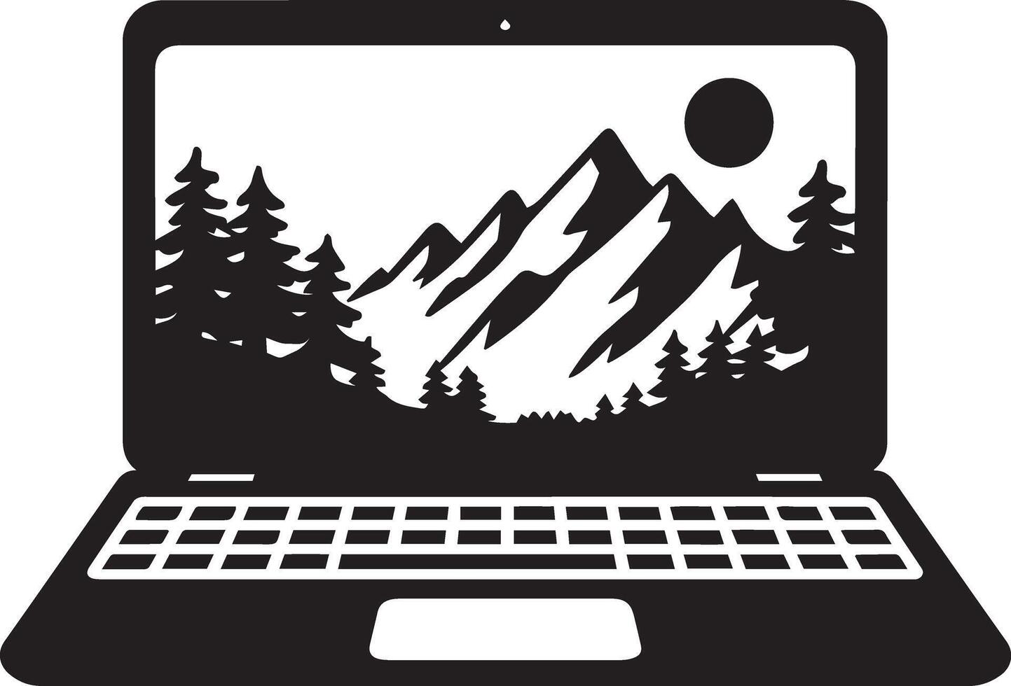 Minimalist Laptop Silhouette for Digital Projects vector