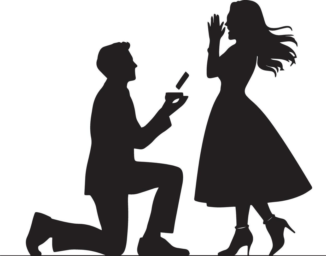 Proposal Silhouette Design for Romantic Occasions vector
