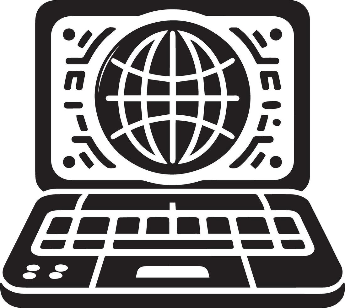 Unique Laptop Icon for Branding Projects vector
