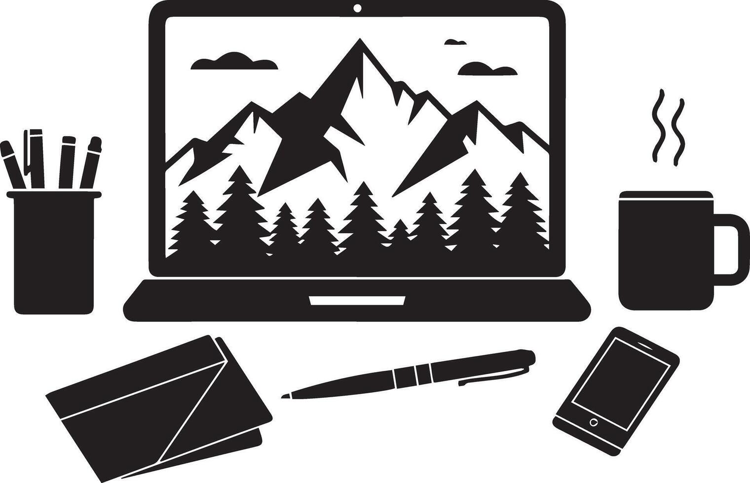 Laptop Icon for Minimalist Designs vector