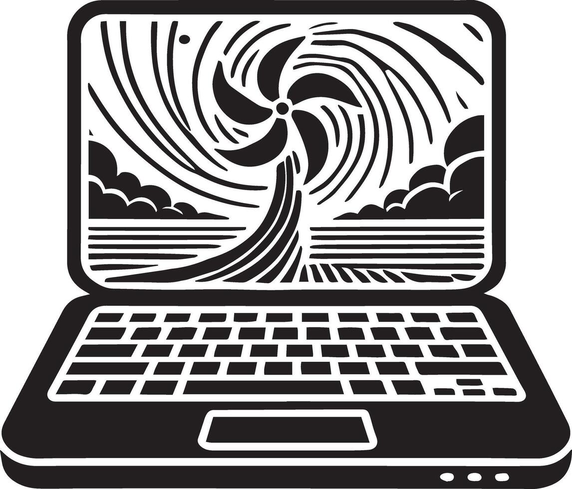 Clean Laptop Icon Illustration for Branding vector