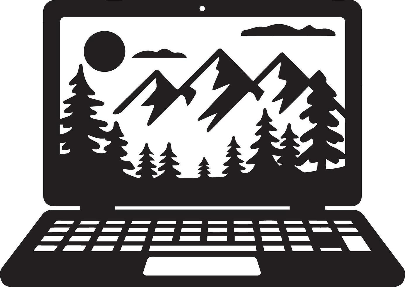 High-Quality Laptop Silhouette for Designers vector