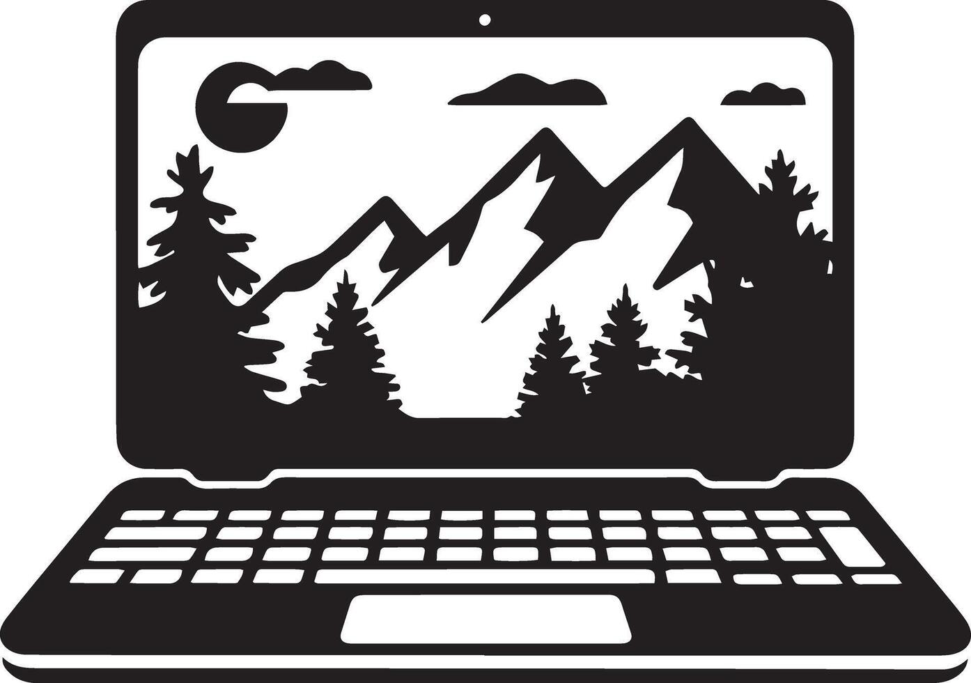 Laptop Icon Outline for Business Graphics vector