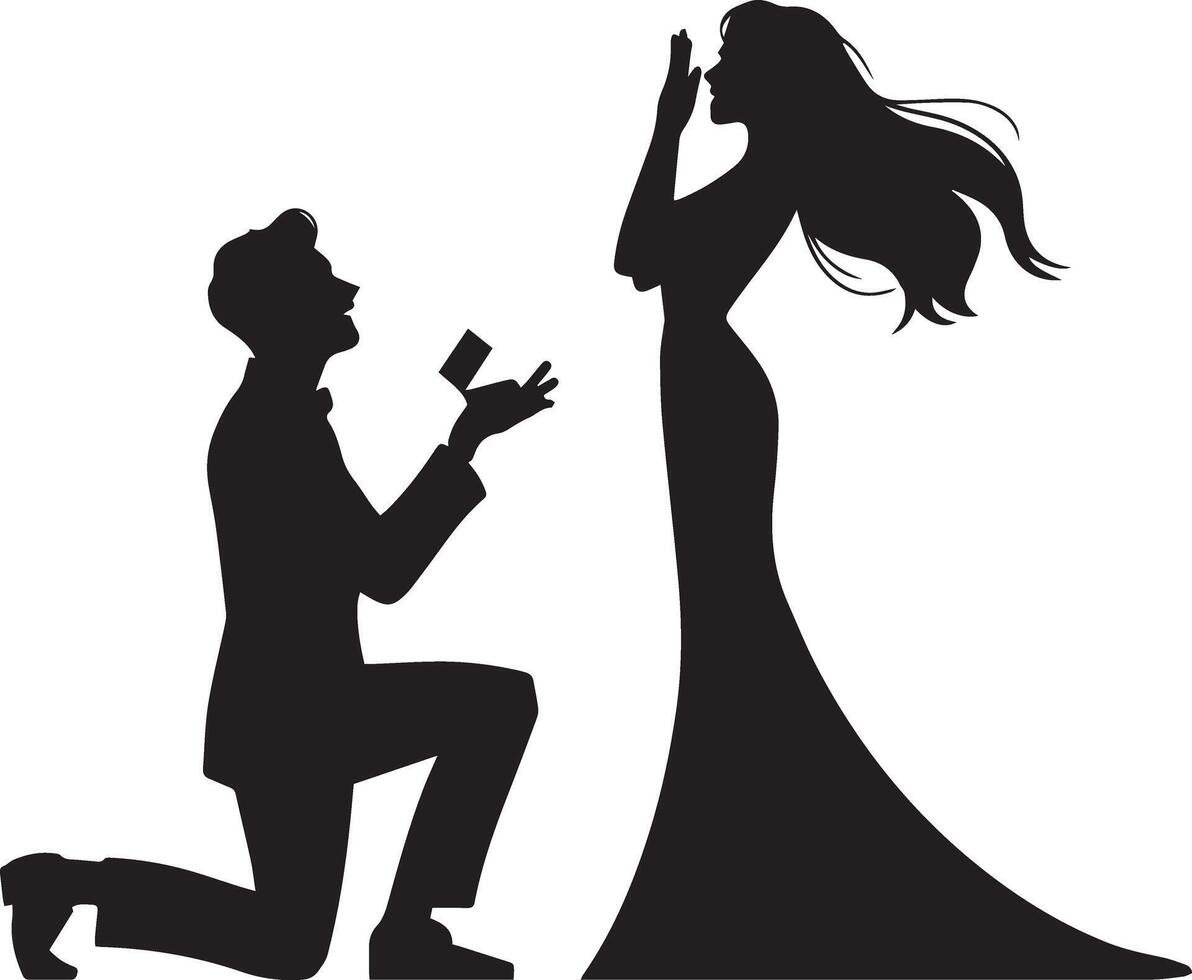 Romantic Gesture Silhouette Design for Couples vector