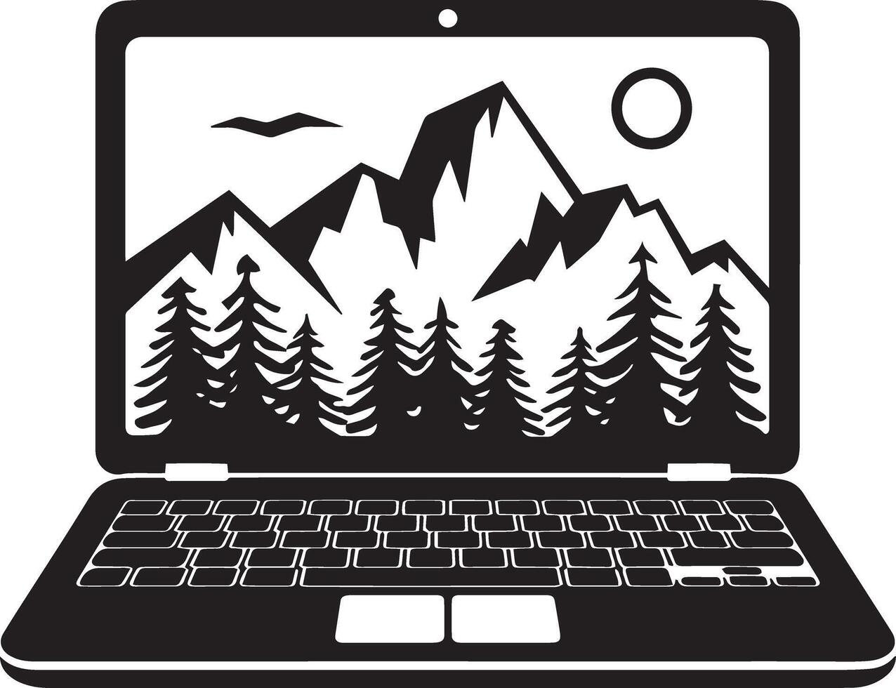Laptop Silhouette Illustration for Marketing vector