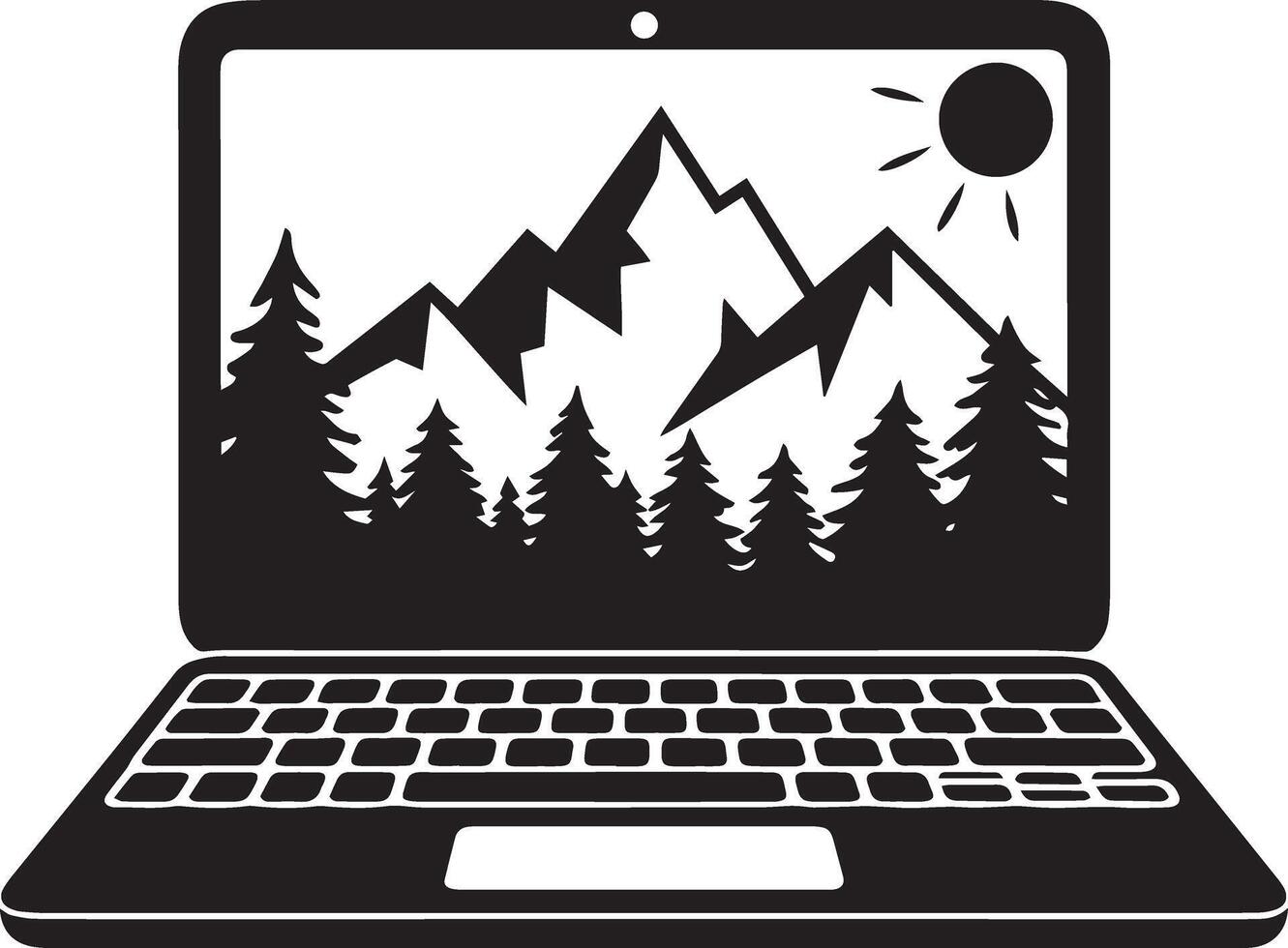 Modern Laptop Icon for Tech Designs vector