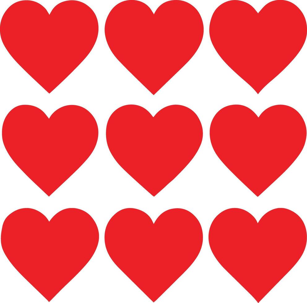 Heart Shape Icon Set Silhouette Design vector