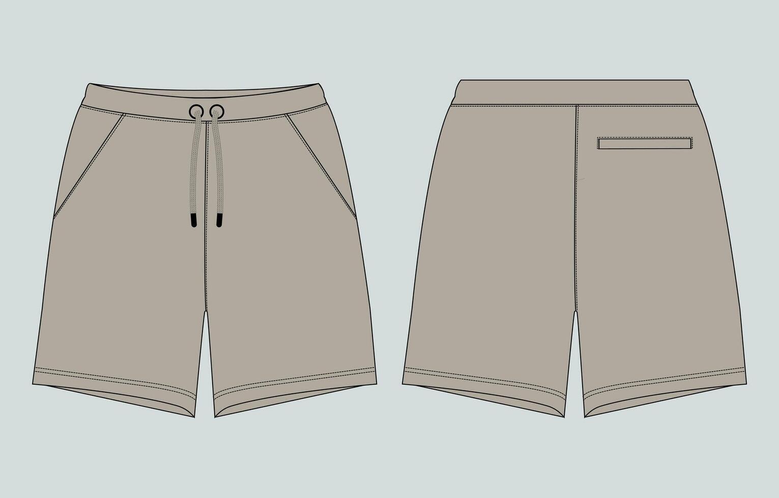 A pair of shorts with a zipper and pockets vector