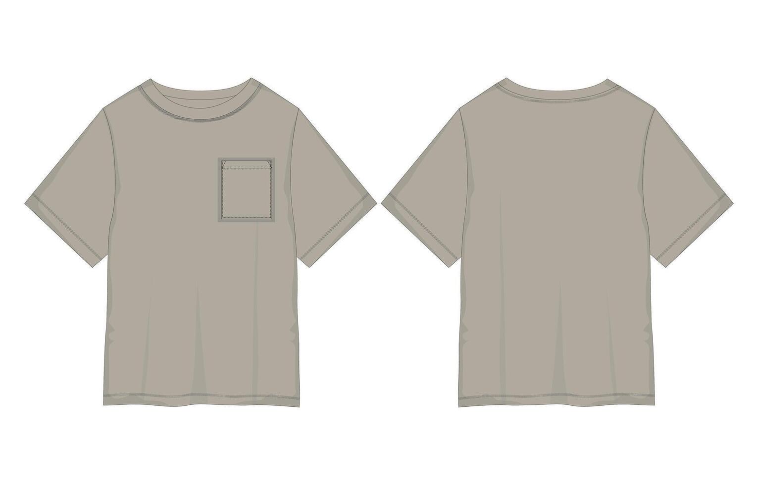A t - shirt with a pocket on the front and back vector